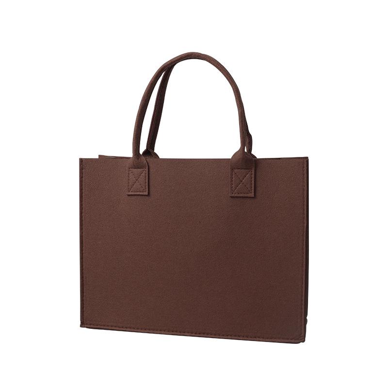 Stylish Color Block Felt Tote Bag - Large Capacity, Customizable for Gifts & Business