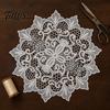 Elegant Lace Placemats Round White Doily, Retro Placemat, Embroidered Table Mat, Coffee Covers Doilies for Wedding Bridal Shower Dining Decor