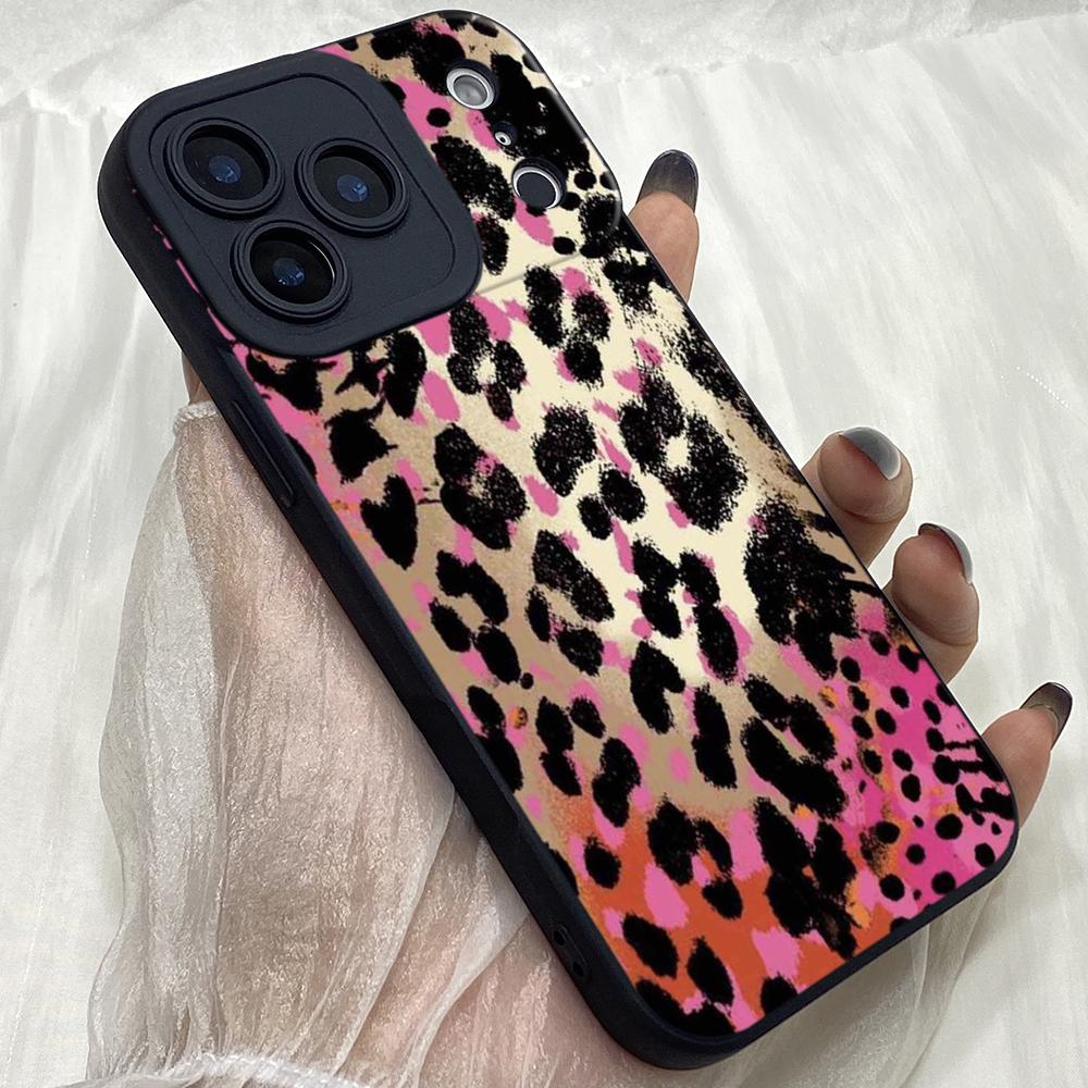 Custodia morbida per telefono con stampa leopardata M350 Angel Eyes Elegante per iPhone Samsung Galaxy Xiaomi Rdemi Huawei Honor Infinix Realme OPPO Vivo Tutti i modelli Custodie in TPU