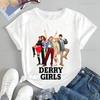 Serie Derry Girls Bedruckte T-Shirts Tops Derry Girls Trend Kurzarm Hemden Unisex E