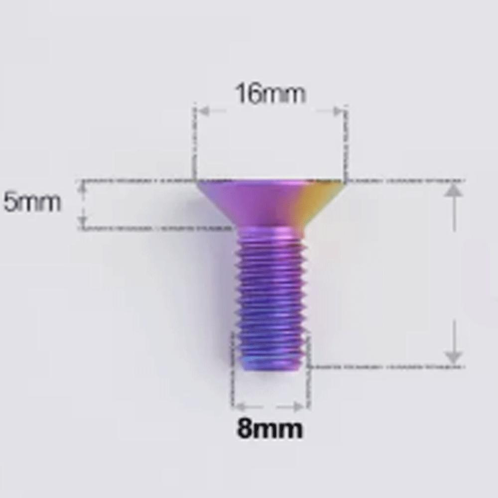 1 PC M8 P1.25mm 20 25 30 35 40 45 50 60mm GR5 Titanium Alloy Countersunk Screw Bolt Flat T40 Torx Head For Motorcycle Bike