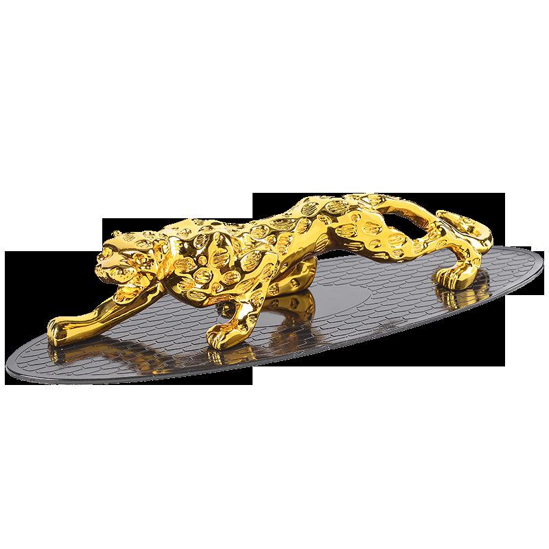 Golden Leopard Car Perfume Ornament: Creative Center Console Decoration for Men