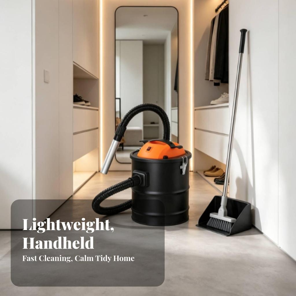 Ash Vacuum with Metal Wand Portable Cleaner for Wood Heater