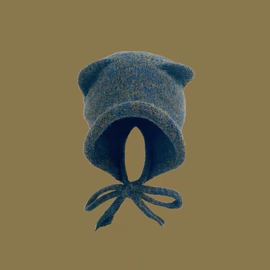 Adorable Cat Ear Knit Hat Women Winter Japanese Style Warm Ear Protector Headband Wool Hat