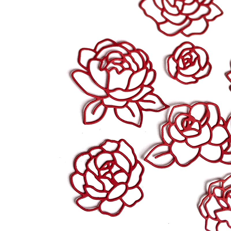 Rose Flower Metal Cutting Dies DIY Stamps Crafts Template Mold Stencils for Embossing Scrapbooking Photo Album X3UC