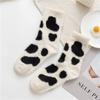 Autumn and Winter Fleece Mink Fleece Socks Women's Warm Thickened Cow Spot Home Floor Socks Postpartum Socks