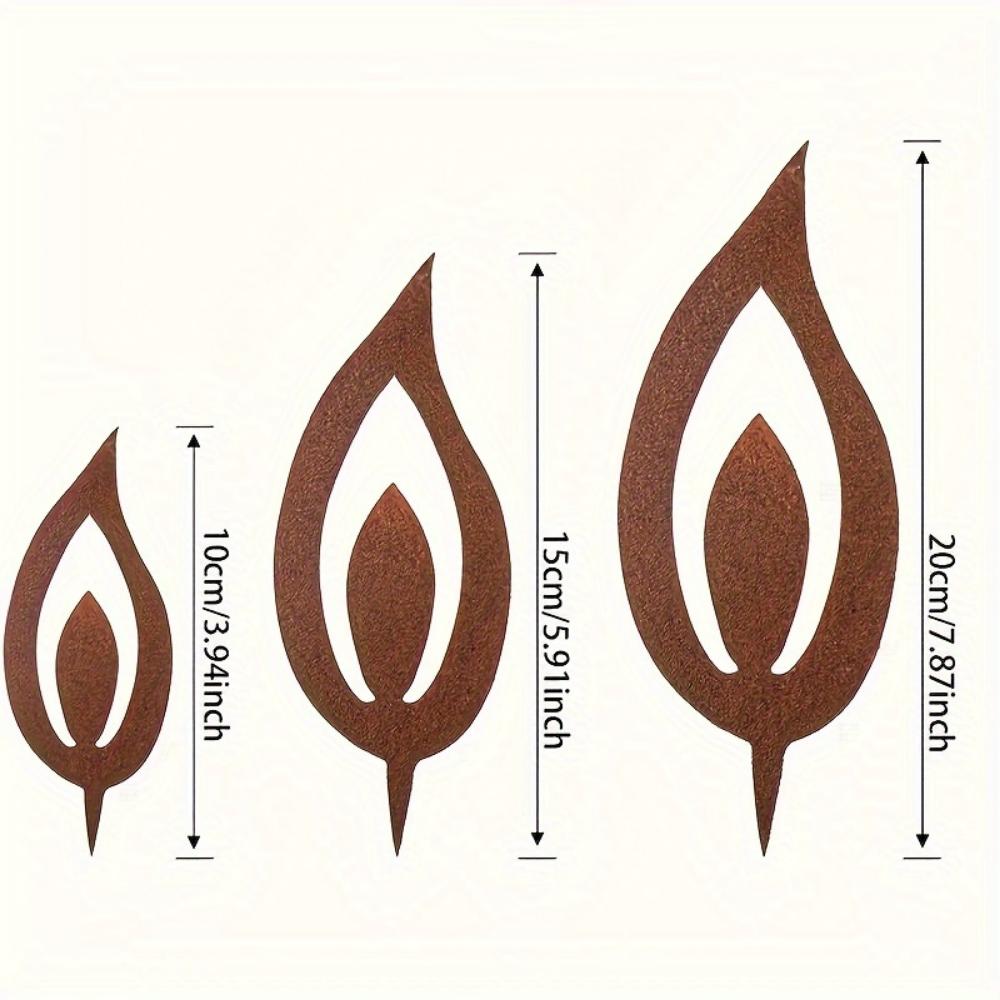 

Набор из 3 предметов, деревенские рождественские садовые вставки, знаки с металлическим силуэтом пламени свечи, уличный праздничный декор, всепогодное газонное искусство красный