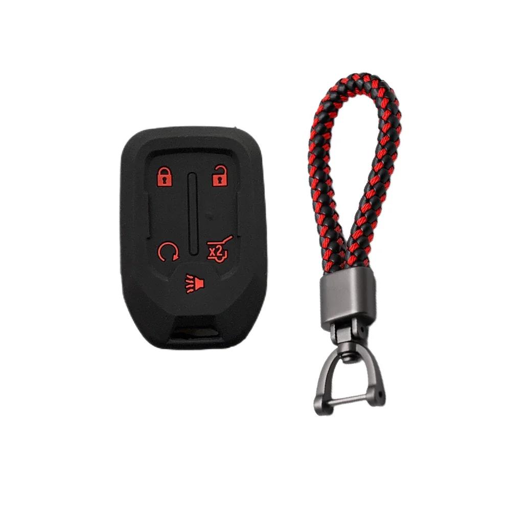 5 Buttons Silicone Car Key Case Skin Protector Cover for Chevrolet Tahoe Silverado Suburban GMC Terrain Acadia YUKON XL Sierra