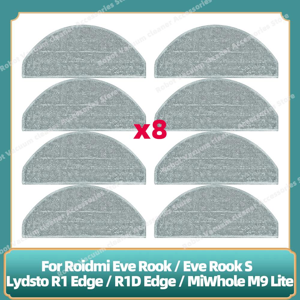 Compatible For Lydsto R1 Edge / R1D Edge / Roidmi Eve Rook / Eve Rook S / MiWhole M9 Lite Parts Side Brush Hepa Filter Mop Cloth