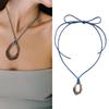 Acrylic Circular Pendant Necklace Adjustable Velvets Rope Choker Simple Ornament Women Collarbone Chain Accessory