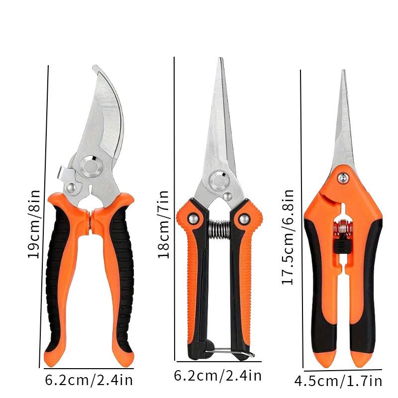 Heavy-Duty Garden Pruning Shears Set, Multi-Functional Pruning Shears/Fruit Picking Shears/Branch Cutters