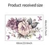 Purple Flowers Butterfly Wall Stickers Living Room Bedroom Background Decor Mural Bathroom Home Decoration Self-adhesive Decals