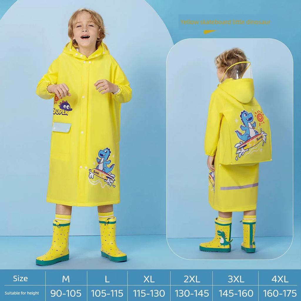 Mädchen-Regenmantel Ganzkörper-Regenschutz Baby Kinder Wasserdichter Poncho Kinder Schüler Große Schultasche Junge Regenbekleidung