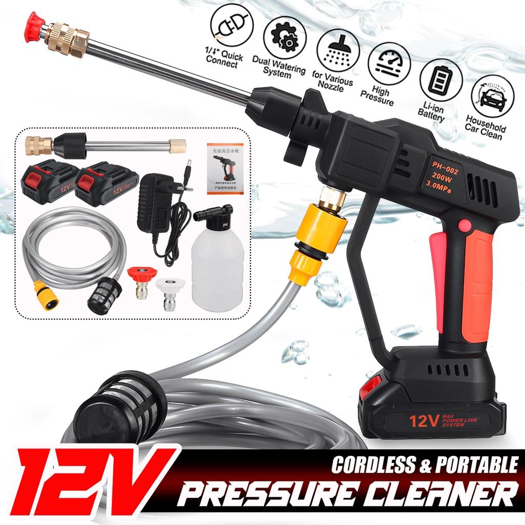 200W High Pressure Washer Car Washing Machine Sprayer Guns 12V Cordless Water Cleaner W/ 1/2pcs Battery