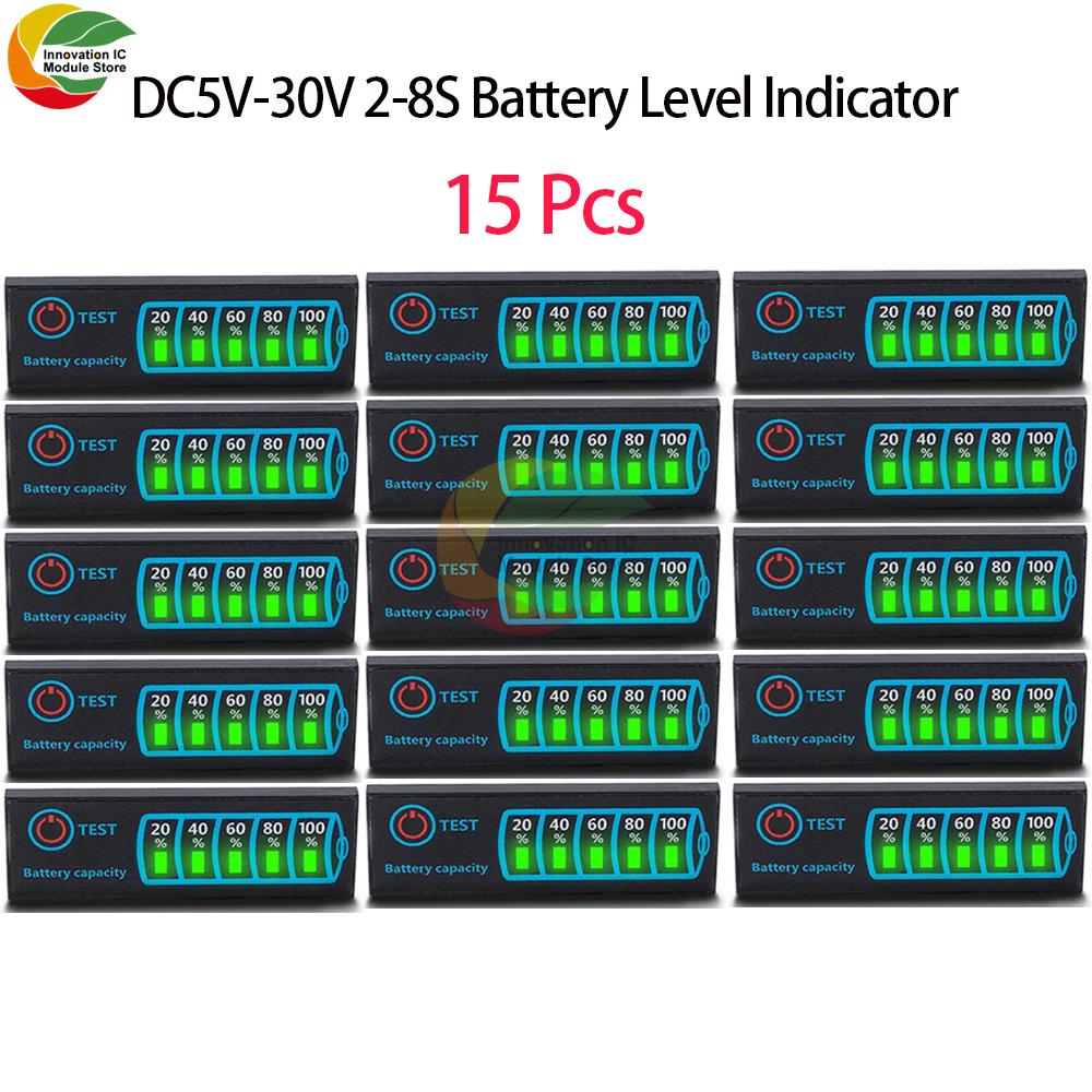 2S-8S 18650 Li-ion Lipo Lithium 5-30V Lead Acid Battery Level Indicator Tester LCD Display Meter Module Capacity Voltage Meter