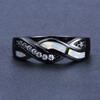Fashionable European and American Style Black Gold Border with White Diamond Wrapped Ring for Men Simple and Personalized
