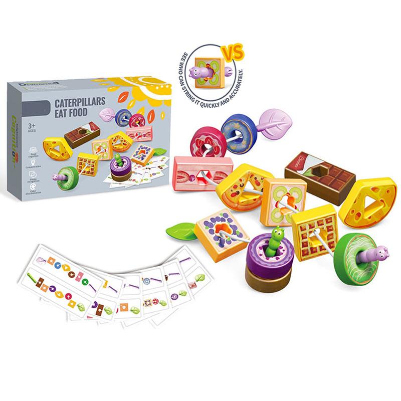 

Монтессори детская тренировка мелкой моторики жадные насекомые нанизывание фруктов бусины бусинки детский пазл игрушки для раннего развития