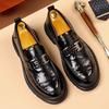 Designer Brand Men's Loafers British Style Thick Soled Business Dress Shoes Versatile Men's Leather Casual Shoes Classic Brown
