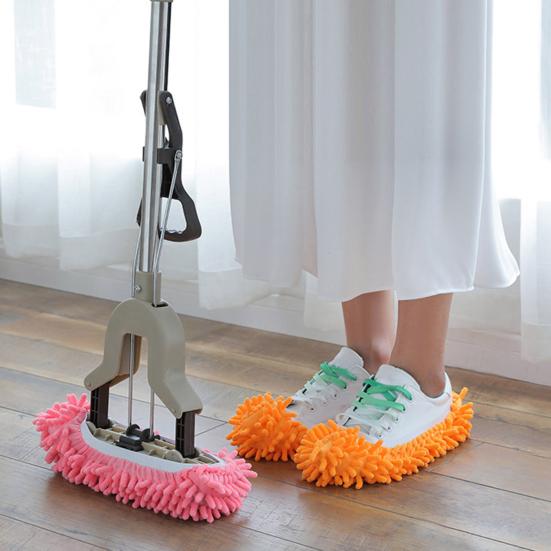 2 Pairs Lazy Shoe Cover Strong Dust Absorption Easy To Carry Elastic Wear-Resistant Foot Mops Floor Cleaning Tool