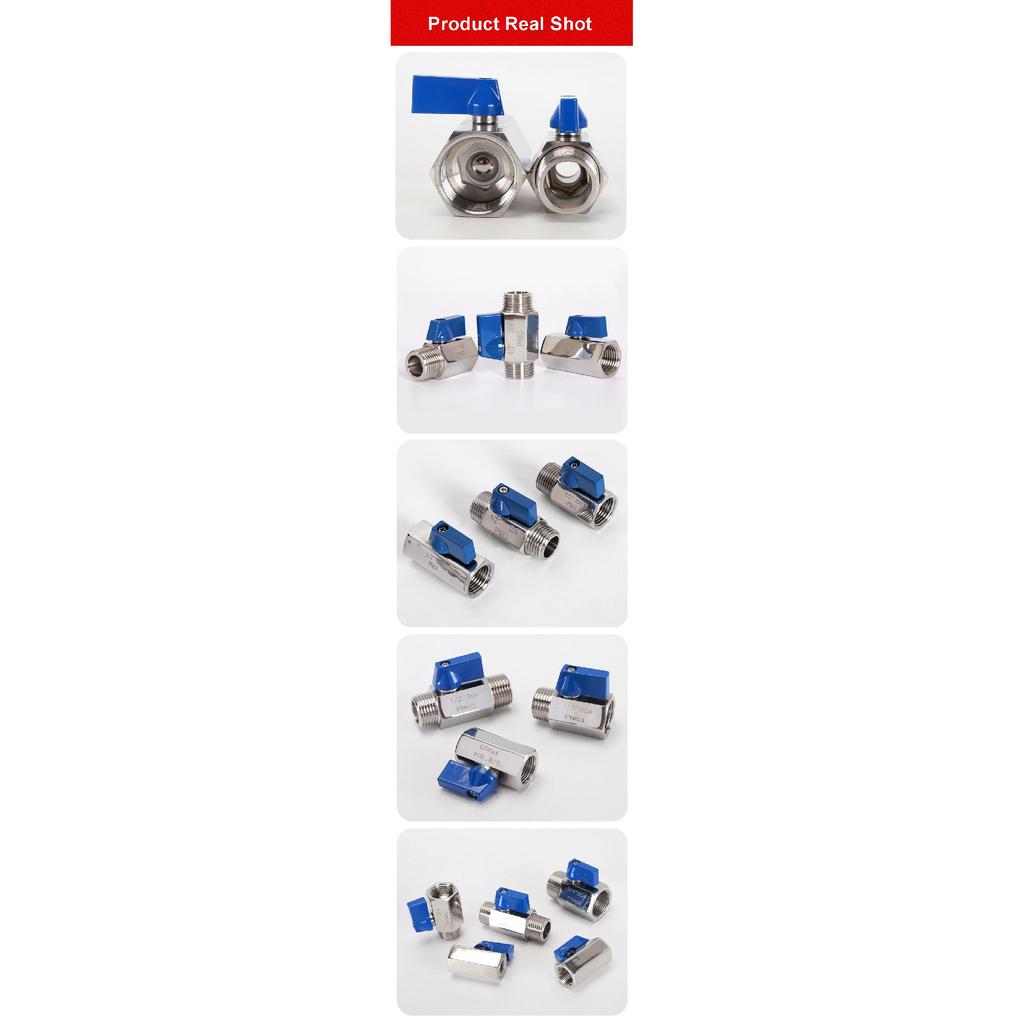 1/8" 1/4" 3/8" 1/2" 3/4" 1 Inch BSP Male/Female Mini Ball Valve 304 Stainless Steel Manual Tap Valves Homebrew