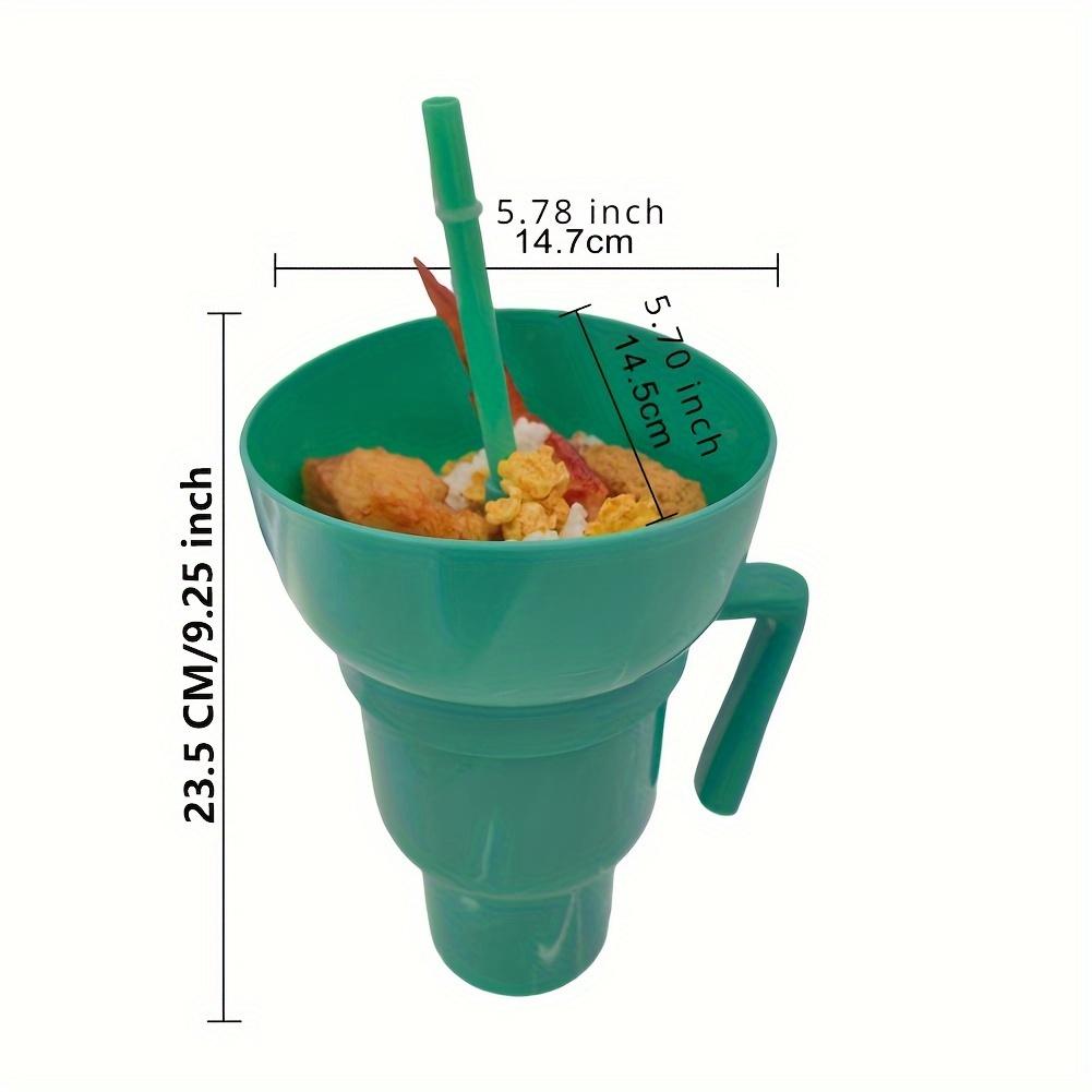 2 v 1 kelímek na svačinu s brčkem, lahev na vodu, přenosný popcorn nápojový kelímek pro dospělé a děti, kino