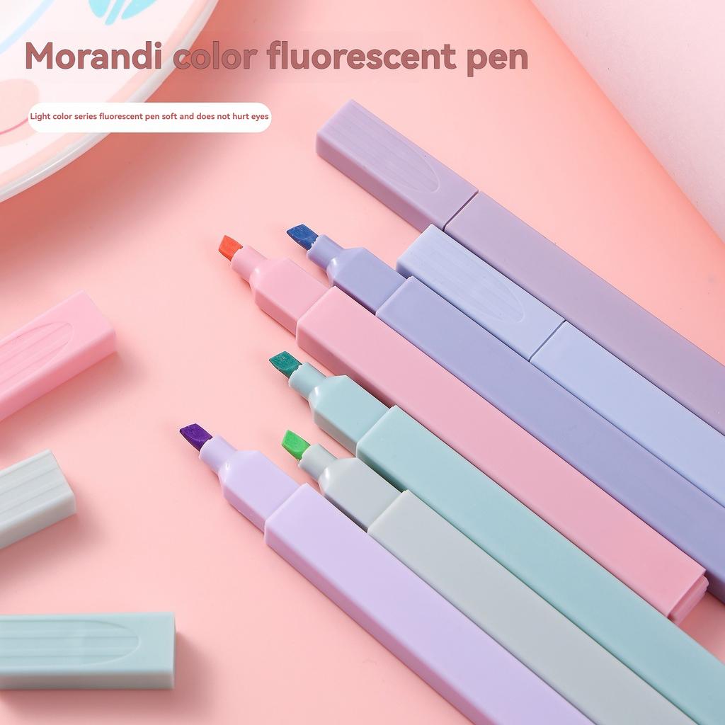 Xiaomi 6-12 Color Morandi Series Light Highlighters Fluorescent Pens Student Eye-protection Soft-tip Markers, Journal Doodle Pens