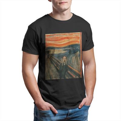 Hipster Dwight Schrute Scream Painting T-Shirts Men Pure Cotton T Shirt The Office Tv Show Short Sleeve Tee Shirt Gift Idea Tops