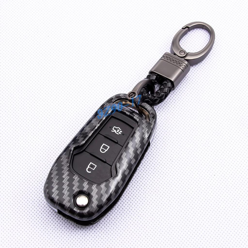 For Ford F150 F250 F350 F450 Xlt Ranger Xl Maverick Ecosport Everest Abs Carbon Fiber Car Smart Key Cover Case Keychain