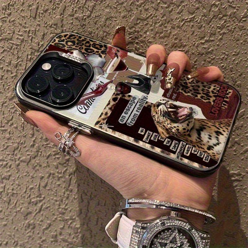 Leopard Lip Print Phone Case Suitable for iPhone 17 16 15 14 13 12 11 Pro/ Max /Plus Anti-fall and Shockproof Rear Cover