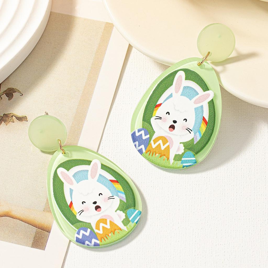 New Easter Acrylic Sheet Print Colorful Rabbit Egg Earrings Amazon