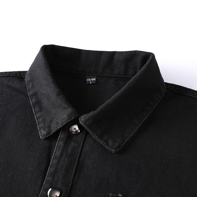 American Workwear Denim Men's Long-sleeved Casual Spring and Summer Retro Tops Hong Kong Style Trendy Jackets