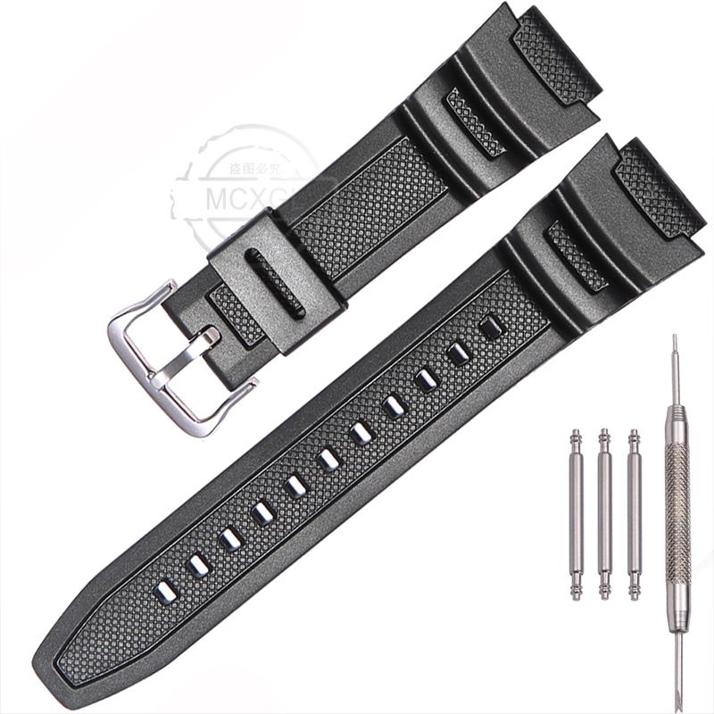 Uhrenarmband für Casio AQ-S810W AE1200WH SGW300 400 500 W-800H Herren Wasserdicht Natürliches Harz Ersatz Dornschließe Armband