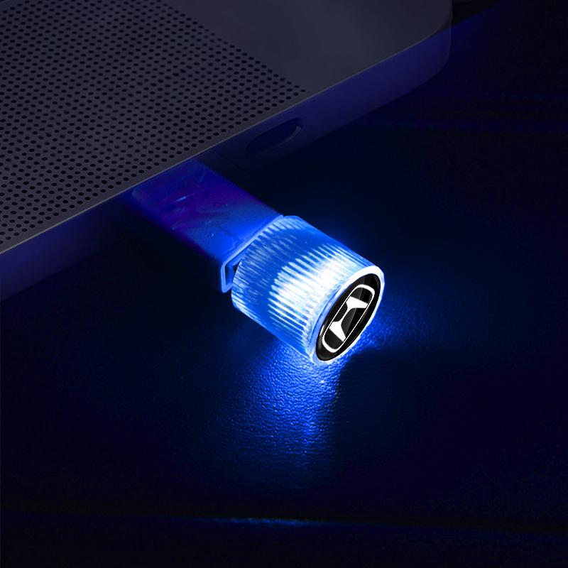 1Pcs USB Car LED Light Auto Interior Atmosphere Light Car Emblem Styling For Honda Civic Fit Jazz Accord Pilot Passport Stepwgn CRV BRV HRV