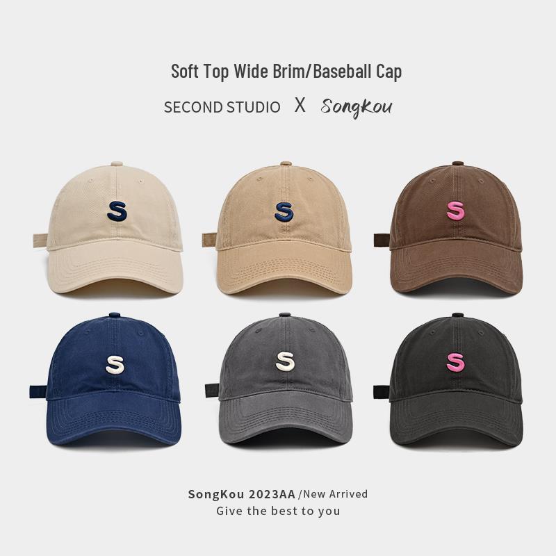 

Korean Style Embroidered Women s Baseball Cap, 2024 New Extra Large Brim Duckbill Hat for a Smaller Face. Adjustable/Fits Most