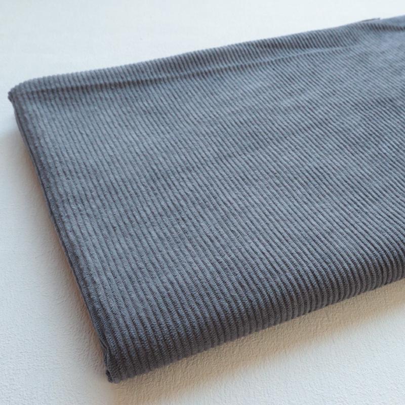 Solid-Color Ribbed Corduroy Jacket and Shirt-Smock in Silk Fabric
