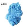 Rainbow Colored Desk Decor 3D Printed Unicorn Figurine with Knitted Texture, Cute Compact Fine Textured Figures Animal Statue, Creative Desktop