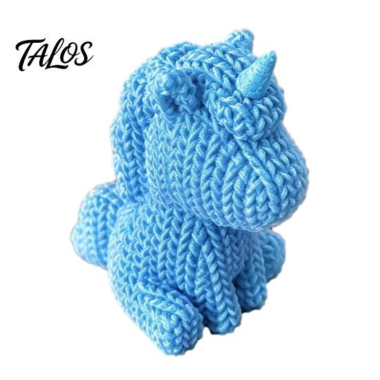 Rainbow Colored Desk Decor 3D Printed Unicorn Figurine with Knitted Texture, Cute Compact Fine Textured Figures Animal Statue, Creative Desktop