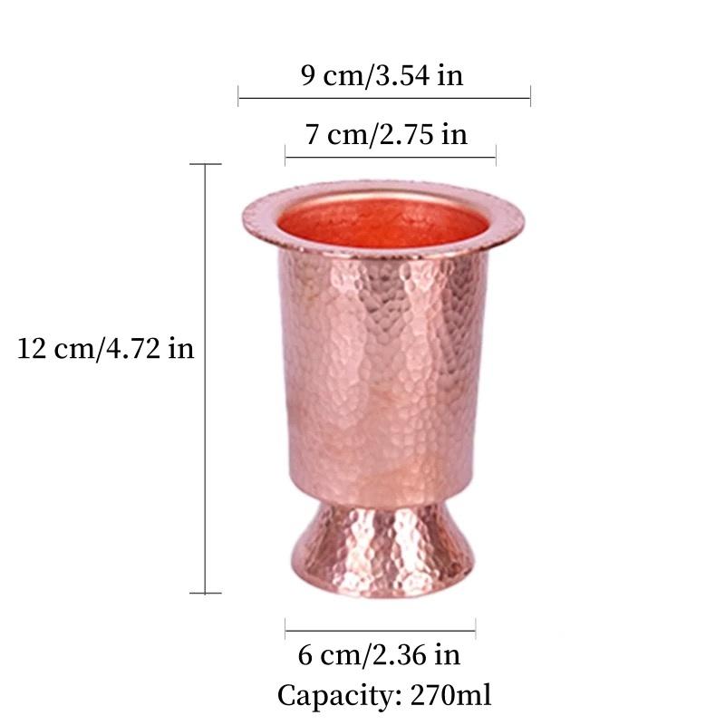 Vintage Pure Copper Coffee Mug,Thickened Hammer Texture 270ml Breakfast Beer Cup,Handcrafted Tea Tumbler Drinkware Tableware