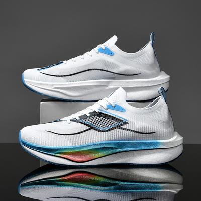 Feidian 4 Real Explosive Carbon Board Running Shoes Friction Sound Men's Shoes Breathable Mesh Sneakers Ultra Light Soft Sole Casual Shoes Women