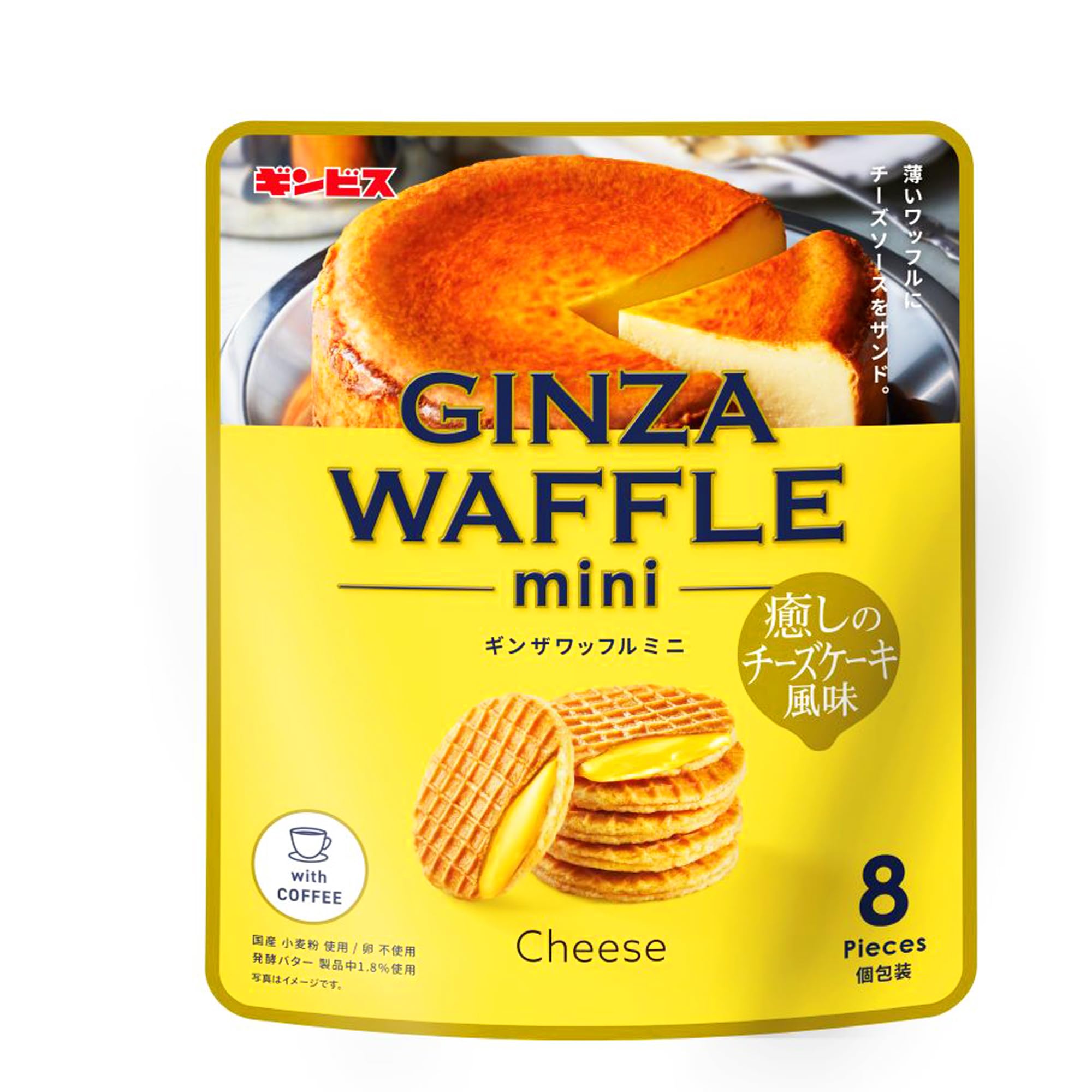 

Ginbis Ginza Waffle Mini Healing Cheesecake Flavor 72g x 12 bags