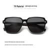 Men's Polarized Driving Sunglasses with TR Frame & Wood Grain Arms, Ideal for Larger Faces