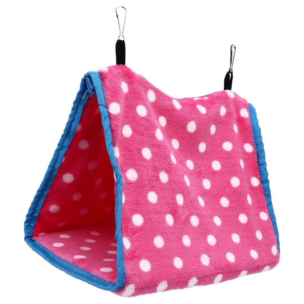 Bird Bed Foldable Portable Comfortable Flannel Triangular  ing Bird Hammock with Hooks for Parrots Hamsters
