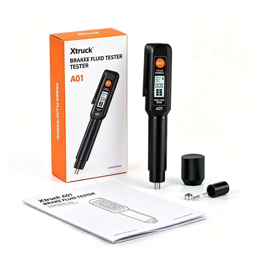Xtruck High Precision Brake Oil Detection Pen - Digital Tester for DOT 3.0/4.0/5.1 Brake Fluid