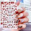 Nail Art Stickers Ins Spring Rose Flowers Valentine's Day Adhesive Nails 3D Decals