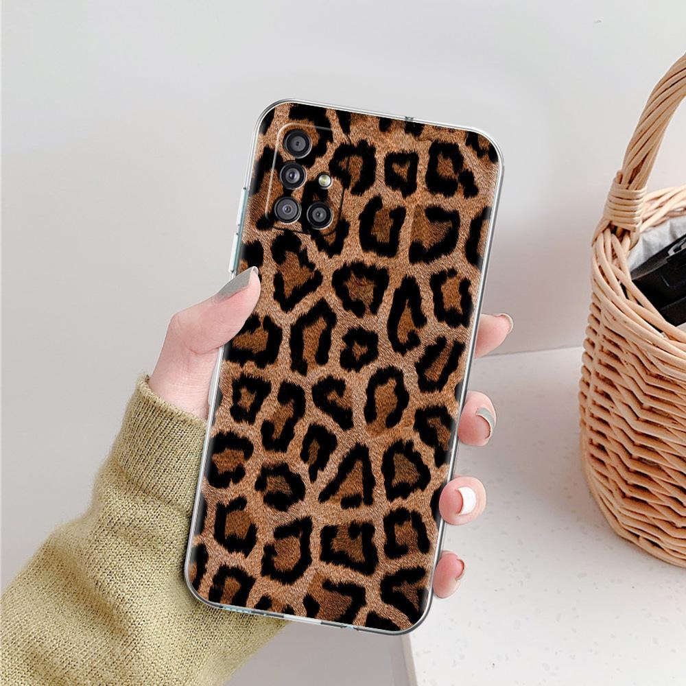 Case For Samsung A15 A13 A35 A55 A51 A71 A41 A31 A21S A03S A05 A17 A23 A25 A33 A53 A73 5G A07 4G Cover Sexy Trendy Leopard Print
