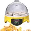 360° 7-Egg Poultry Incubator for Hatching Chicken, Duck, Goose, Parrot, and Quail Eggs, with Temperature Control