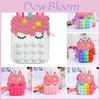 Colorful Rainbow Unicorn Popper Sensory Stationery Storage Bag With Fidget Toy