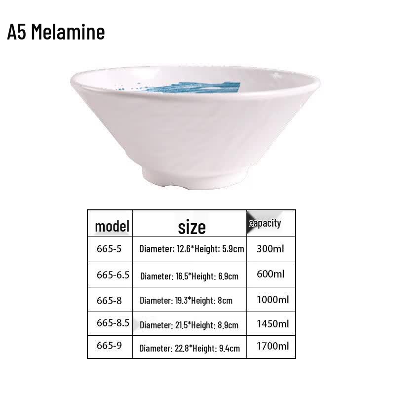 Dian High-Aesthetic Conical Melamine Noodle Bowl Set (2-Pack) 5 inches