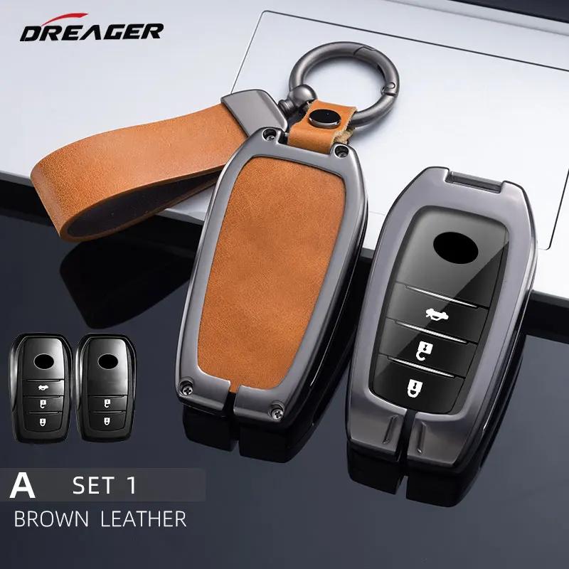 Car Key Case for S1 Sienna Camry Coralla Rav4 Highland Crown Hilux Yaris Land Cruiser Prado Chr 2 3 Button Alloy Leather Fob JH0