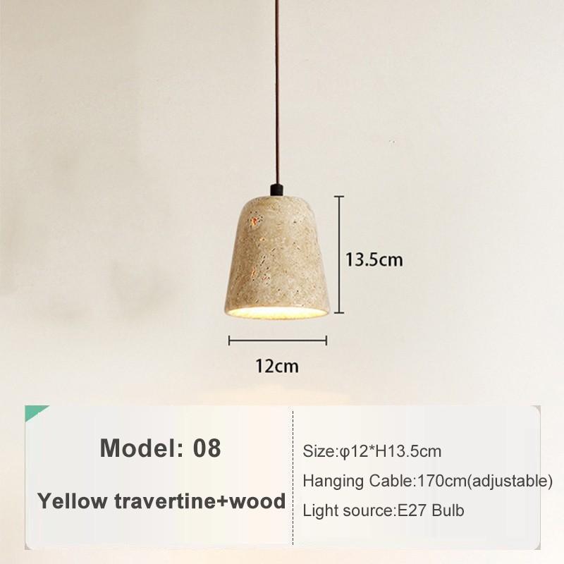 LED Retro Yellow Hole Stone Bedside Small Pendant Lamp Bedroom Dining Room Lighting Hanging Lamp Pendant Light